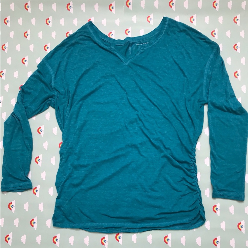 Long sleeve dark turquoise Prana top